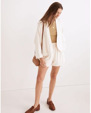MW Linen-Blend Cropped Robe Jacket - Natural