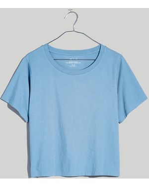 MW Softfade Cotton Boxy-Crop Tee - Blue