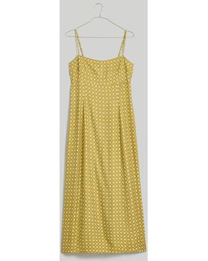 MW Square-Neck Midi Slip Dress - White