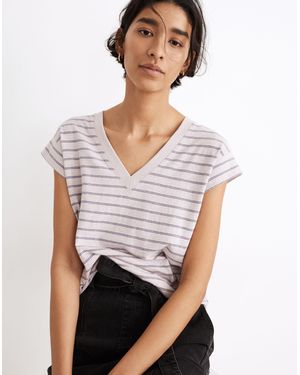 MW Hemp-Cotton V-Neck Muscle Tee - White