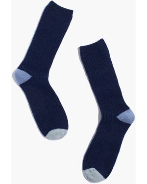 MW Plush Trouser Socks - Blue