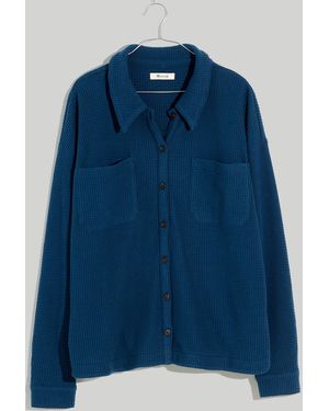 MW Waffle Knit Shirt-Jacket - Blue