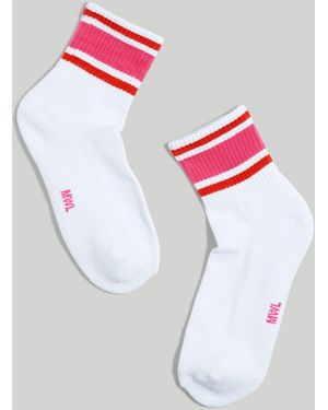 MW L Cloudlift Athletic Stripe Ankle Socks - Multicolor