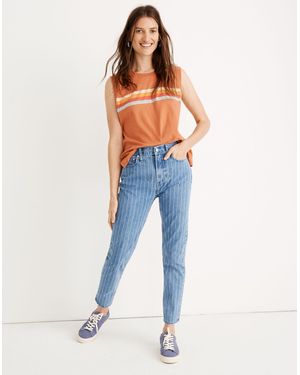 MW The Tall Perfect Vintage Jean: Pinstripe Edition - Blue
