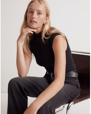MW Funnelneck Cropped Muscle Tee - Black