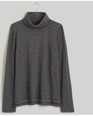 MW Whisper Cotton Turtleneck Tee - Grey
