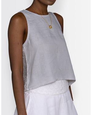 MW Reistor Hemp Eyelet-Back Sunshine And Streetlights Top - Purple
