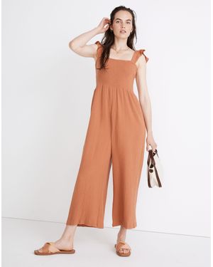 MW Lightspun Lucie Flutter-Sleeve Jumpsuit - White