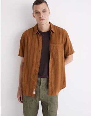 MW Hemp-Cotton Easy Short-Sleeve Shirt - Brown