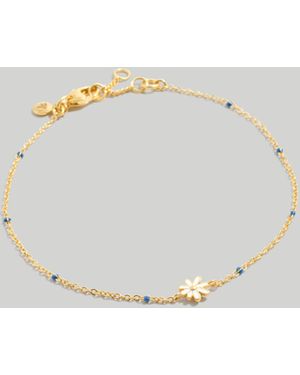 MW Enamel Daisy Anklet - White