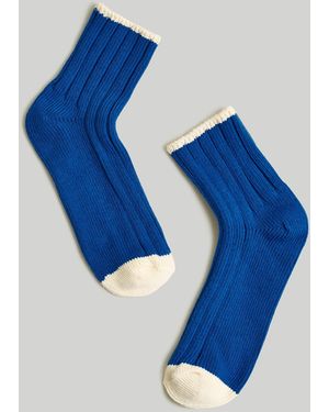 MW Ribbed Ankle Socks - Blue