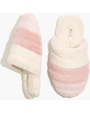 MW Colourblock Quilted Scuff Slippers - Natural
