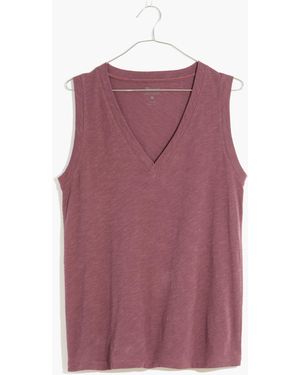 MW Whisper Cotton V-Neck Tank - Purple
