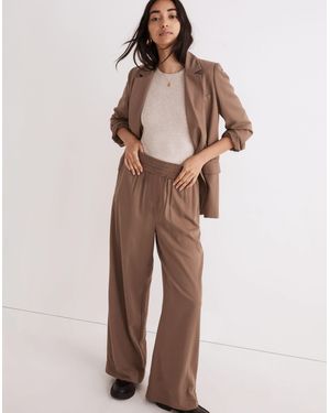 MW Drapeweave Carley Wide-Leg Trousers - Natural