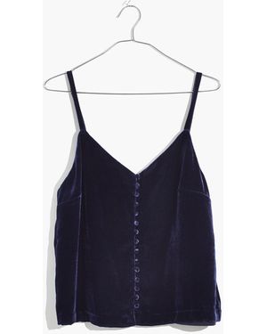 MW Velvet Button-Down Cami - Blue