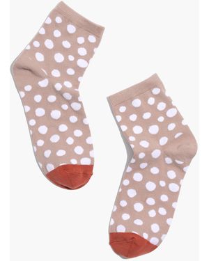 MW Leopard Dot Ankle Socks - White