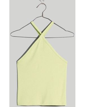 MW Supima&Reg; Rib Halter Tank Top - Blue