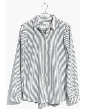 MW Puff-Sleeve Button-Down Shirt - White
