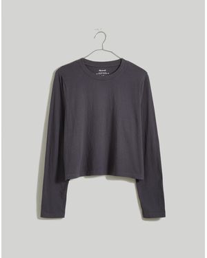 MW Softfade Cotton Boxy Crop Long-Sleeve Tee - Blue