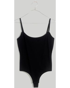 MW Ribbed Cami Thong Bodysuit - Blue