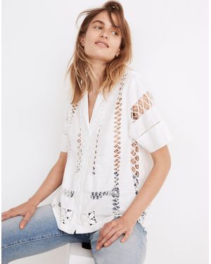MW Carleen Lace Dinner Party Button-Up Shirt - White