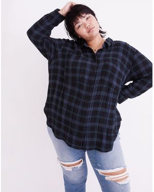 MW Plus Lightspun Oversized Ex-Boyfriend Swing Shirt - Blue