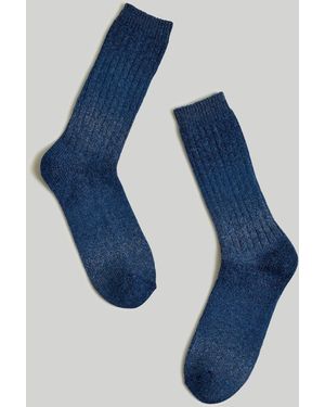 MW Space-Dyed Crew Socks - Blue
