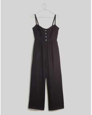 MW Petite Sleeveless Wide-Leg Jumpsuit - Black