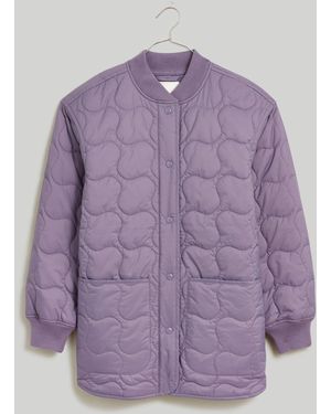 MW Quilted Oversized Bomber Jacket - Blue