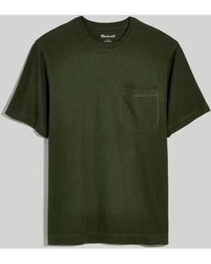 MW Waffle-Knit Short-Sleeve Pocket Tee - Green