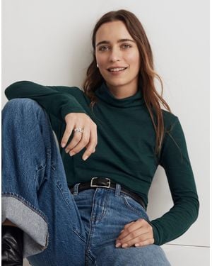 MW Whisper Cotton Turtleneck - Blue