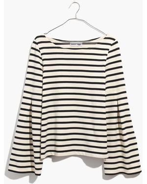 MW Madewell X Armor-Lux&Reg; Flare-Sleeve Striped Top - White