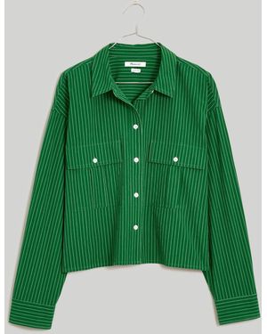 MW Signature Poplin Cargo Button-Up Shirt - Green