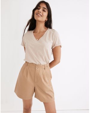 MW Midmont Pleated Shorts: Tencel&Trade; Lyocell Edition - Natural