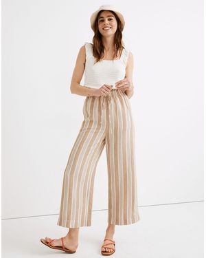 MW Petite Smocked Huston Pull-On Crop Trousers - Natural