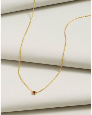 MW Demi-Fine Birthstone Chain Necklace - White