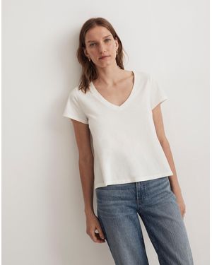 MW Softfade Cotton V-Neck Crop Tee - Natural