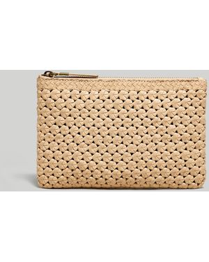 MW The Leather Pouch Clutch: Crochet Edition - Natural