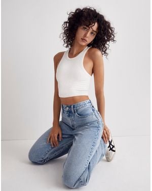 MW Variegated Rib Crop Tank - Blue