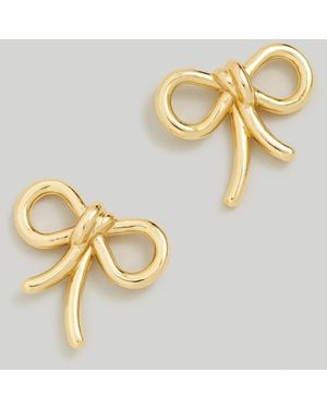 MW Bow Stud Statement Earrings - Metallic