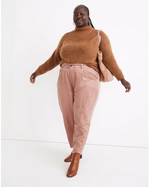 MW Plus Curvy Corduroy Pull-On Mid-Rise Jogger Trousers - Natural