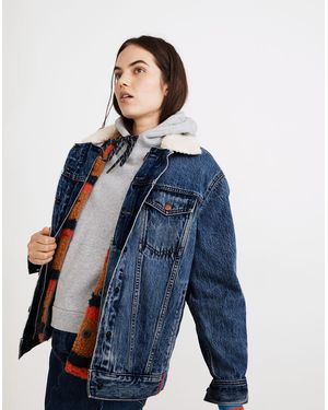 MW Madewell X Kule Sherpa-Lined Oversized Jean Jacket - Blue