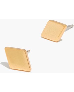 MW Diamond-Shaped Stud Earrings - White