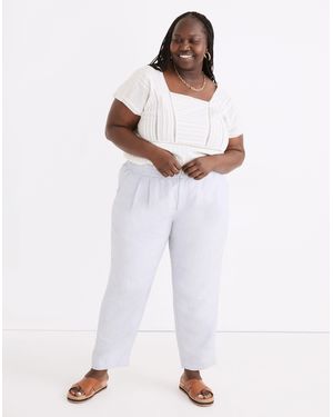 MW Plus Linen-Blend Track Trousers - White