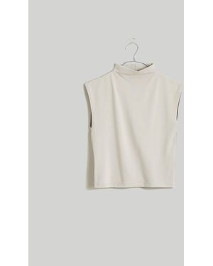 MW Funnelneck Cropped Muscle Tee - White