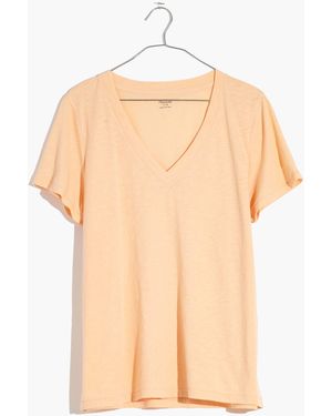 MW Whisper Cotton V-Neck Tee - Natural