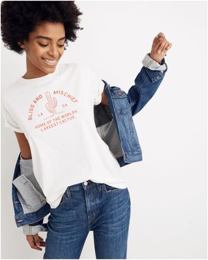 MW Bliss &Amp; Mischief&Reg; Bliss Home Of The World's Largest Cactus Destroyed Tee - White