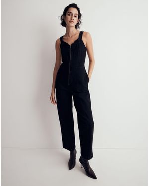MW Denim Zip-Front Jumpsuit - Blue
