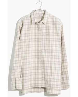 MW Corduroy Oversized Ex-Boyfriend Shirt - White