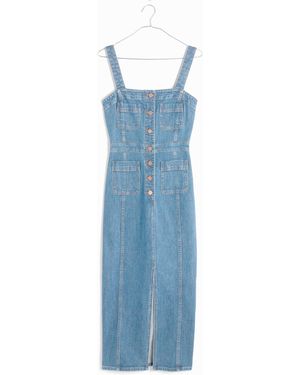 Madewell Denim Button-front Midi Dress - Blue